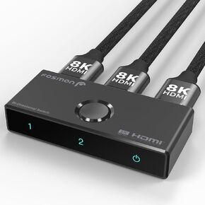 Fosmon 4K HDMI Switch 4K@60Hz, Bi-Directional 1 in 2 Out / 2 in 1 Out HDMI Switcher, High Speed 18Gbps Splitter Selector Compatible with PS5, PS4, Xbox, Roku, Apple TV, Fire Stick in Saudi Arabia