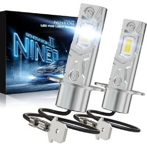 مصابيح مصباح ضباب LENO H1 Nineo ، لمبة LED H1 1: 1 مصغر حجم 6500K أبيض 500 ٪ Super Bright Easy Instally ، حزمة 2
