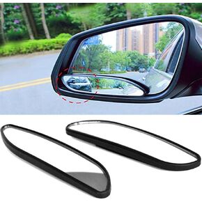 Long Framed Blind Spot Mirror, HD Glass and ABS Housing Convex Wide Angle Rearview Mirror with Adjustable Stick for Universal Car (2 pcs)