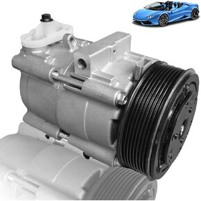 AC Compressor Compatible with F-150/F-250/F-350/F-450/F-550/Excursion/E-450 (1997-2007) 4.6L/5.4L/6.0L/6.8L - w/Clutch, Direct Fit,Durable,1-Year Warranty,Replacement# 58152,57152,19192389