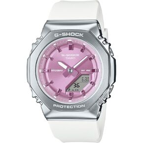 Casio G-Shock Pink Dial White Resin Watch Octagonal Watch GMS2110-7A6