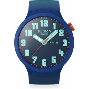 Swatch Unisex Casual Watch Blue Bio-sourced Quartz Essentially Bold