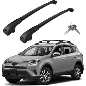 قضبان صليب رف سقف متوافقة مع تويوتا RAV4 2013-2018 ، ألومنيوم قابلة للتعديل 300 رطل مضاد للسرقة حاملة القفل الناقل على السطح للدراجات ، سلة ، لوح ، أمتعة ، أمتعة