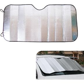 السيارة الزجاجية للسيارة Sunshade ، ظل أشعة الشمس من الألومنيوم ، حافظ على التبريد الداخلي ، عالمي لمعظم سيارات سيارات الدفع الرباعي والشاحنات (Silver #51 × 23 بوصة)