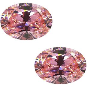 Wixine 2Pcs Pink Zircon Sapphire Diamond Emerald Cut Loose Gemstones 15x20mm