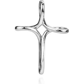 AeraVida Shiny Cross Infinity Loop .925 Sterling Silver Slide Pendant | Religious Pendant for Jewelry Gift | Unique Cross & Infinity Symbol Jewelry