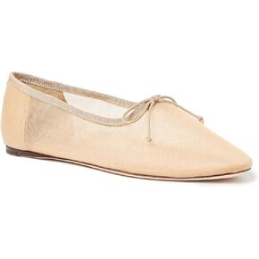 UBWDU Mesh Ballet Flats for Women Round Closed Toe Mary Jane Flats Ballerina Shoes with Bow