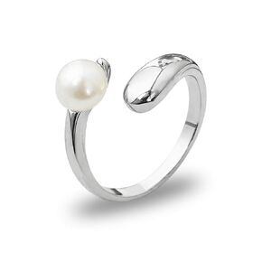 Pearl Ring, 14K Gold Pearl Ring for Him, Pearl Jewelry for Women, Adjustable Rings for Women, June Birthstone Ring for Birthday (Gold)