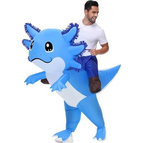 stegosaurus زي axolotl قابلة للنفخ لأزياء الهالوين البالغة أزياء الهواء تفجير ما يصل الأزياء