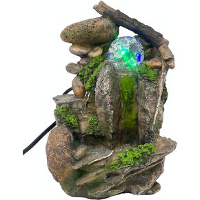 Nature Garden Indoor Tabletop Waterfall Fountain – Zen Meditation Rockery Fountain for Home & Office Decor, Desktop Relaxation Water Feature