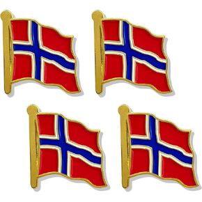 stidsds Norway Flag Pin - Norway Flags Pins Lapel Norwegian Flag Enamel Lapel Pin Men Women Suit & Waving Patriotic Metal Badge Souvenir Hat Backpacks Decoration(4 Pack)
