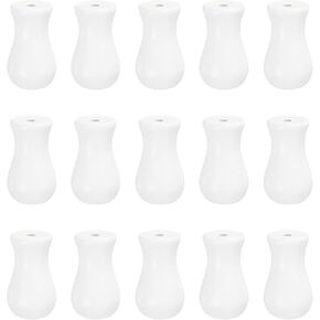 uxcell 15pcs الحبل مقابض ، 32 ملم نافذة الأعمى شرابات السحب الخشبي شرابة السحب قطرات السحب نهاية الستائر الستائر الظل ، أبيض