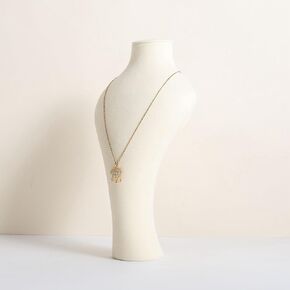 GemeShou Beige necklace hanger jewelry organizer, Velvet jewelry display stand necklace holder, jewelry mannequin bust for boutique store【Beige-Small height 9.84 inch】
