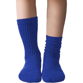 Zando Kids Slouch Socks Toddler Crew Knee High Cotton Athletic Stockings Long Socks for Girls