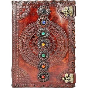 كتاب مجلة الجلود سبعة شقرا حجر القرون الوسطى منقوش يدويا كتاب الظلال دفتر مكتب مذكرات كلية كتاب الشعر كتاب رسم كتاب 10 × 13 بوصة