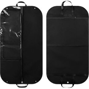 43-Inch 300D Oxford Garment Bag for Travel, Hanging Clothes Suit Bags for Men and Women, Waterproof Large Black suit cover with Handles and Zipper garment cover with pockets