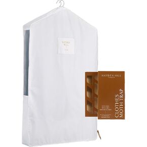 Luxury Organic Cotton Short Hanging Garment Bag & Moth Monitoring Trap