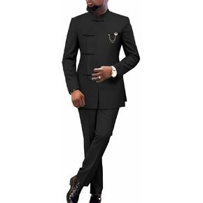 African Suits for Men Classic Fashion 2 Piece Set Dashiki Party Wedding Evening Slim Fit Outfits in Kuwait