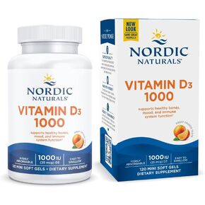 Nordic Naturals فيتامين D3 5000 ، البرتقال - 120 مصغرة من المواد الهلامية الناعمة - 5000 وحدة دولية فيتامين D3 - تدعم عظام صحية ، وظيفة المزاج والمناعة - غير المعدلة وراثيا - 120 حصص