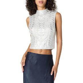 The Drop Women's Skye Metallic Cropped Vest
