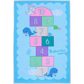 BESPORTBLE Rug Playroom Area Rug Count-Fun Floor Carpet Anti-Slip Kids Play Mat Soft Floor Area Rug Area Rug for Kids Room Kids Decor Floor Mat Polyester Taste Blush Child