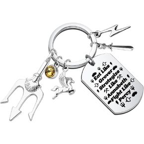 Gzrlyf Movie Keychain Book Lover Camp HalfBlood Movie Fans Gift Jewelry