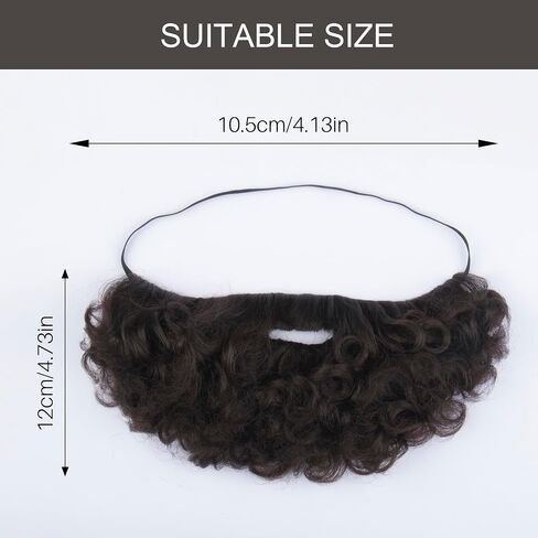 Yan Dream Short Full Beard for Men Classic Halloween Costume Facial Hair Synthetic Curly Red Fake Beard and Mustache in Saudi Arabia