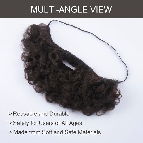 Yan Dream Short Full Beard for Men Classic Halloween Costume Facial Hair Synthetic Curly Red Fake Beard and Mustache in Saudi Arabia