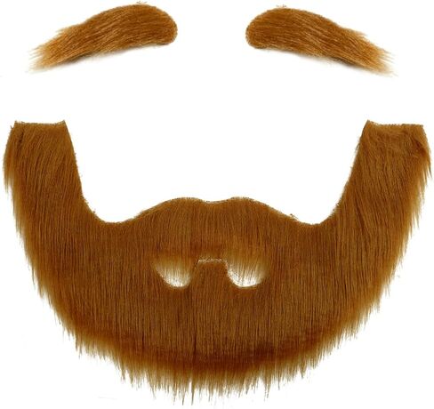 FVCENT Fake Mustache and Eyebrows Set DIY Self Adhesive Fake Beard for Men Novelty Mustache Costume Accessories in Saudi Arabia