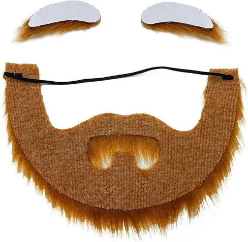 FVCENT Fake Mustache and Eyebrows Set DIY Self Adhesive Fake Beard for Men Novelty Mustache Costume Accessories in Saudi Arabia