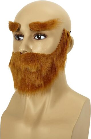 FVCENT Fake Mustache and Eyebrows Set DIY Self Adhesive Fake Beard for Men Novelty Mustache Costume Accessories in Saudi Arabia