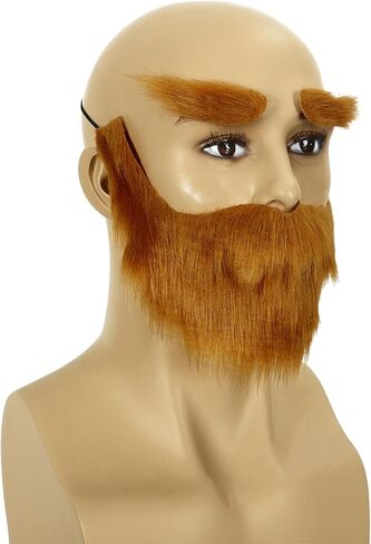 FVCENT Fake Mustache and Eyebrows Set DIY Self Adhesive Fake Beard for Men Novelty Mustache Costume Accessories in Saudi Arabia