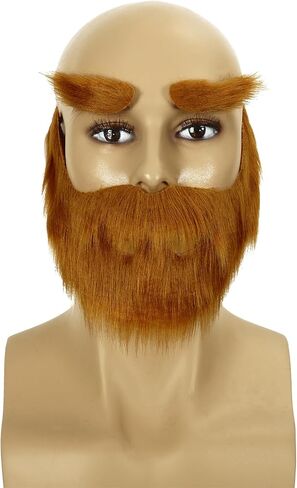 FVCENT Fake Mustache and Eyebrows Set DIY Self Adhesive Fake Beard for Men Novelty Mustache Costume Accessories in Saudi Arabia