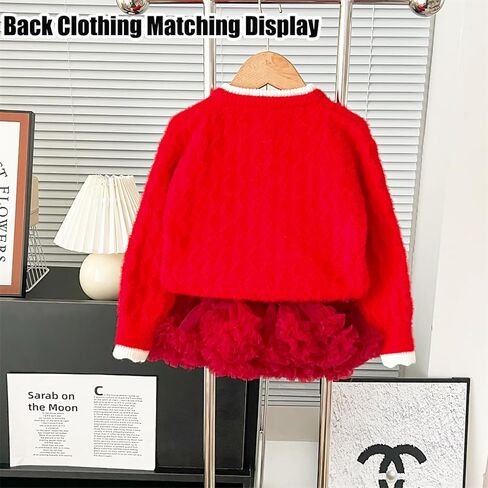 Toddler Girls Cardigan Sweater Kids Button Knit Sweater with Rabbit Doll Size 2-7T in Kuwait