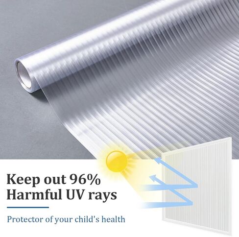 Window Privacy Film Frosted Glass Window Covers Non Adhesive Opaque Stripe Removable Sun Blocking Window Coverings Decorative Reed Stickers for Home Office Bathroom (17.5 x 78.7 Inch,Pure) in Saudi Arabia
