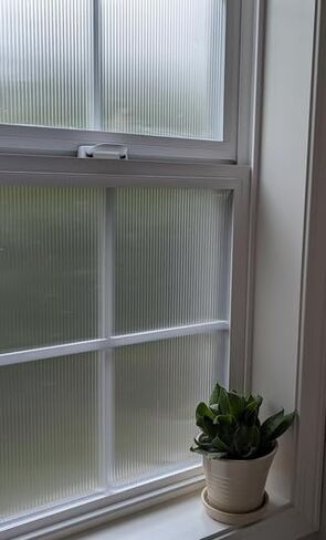 Window Privacy Film Frosted Glass Window Covers Non Adhesive Opaque Stripe Removable Sun Blocking Window Coverings Decorative Reed Stickers for Home Office Bathroom (17.5 x 78.7 Inch,Pure) in Saudi Arabia