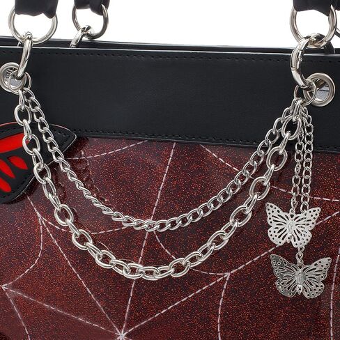 Leather Tote Bag for Women, Goth Glam Satchel Bag Large Top Handle Handbags for Lady Purse - Cobwebs Butterfly in Kuwait