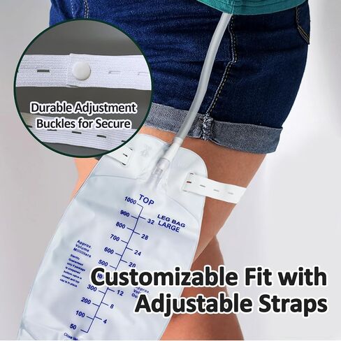 5Pcs 1000ml Leg Bag with 18" Tubing – Wearable, Leak-Proof & Easy to Use with Adjustable Straps for Outdoor & Daily Activities, Blue in Saudi Arabia