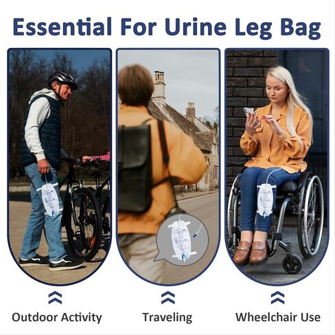 5Pcs 1000ml Leg Bag with 18" Tubing – Wearable, Leak-Proof & Easy to Use with Adjustable Straps for Outdoor & Daily Activities, Blue in Saudi Arabia