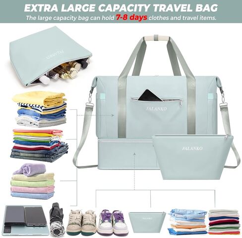 Weekender Bags for Women,Extra large 66L Expandable Travel Duffel Bag with Shoe Compartment,Toiletry Bag,Overnight Bag with Waterproof Pocket,USB Charging,Carry On Backpack for Gym,Hospital,Beach in Saudi Arabia