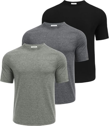 PINSPARK Men's 3 Pack Workout Shirts - Quick Dry Gym Athletic Shirts Moisture Wicking Short Sleeve T Shirts in Saudi Arabia