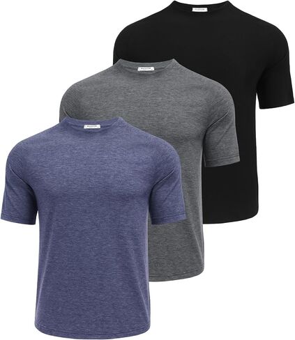 PINSPARK Men's 3 Pack Workout Shirts - Quick Dry Gym Athletic Shirts Moisture Wicking Short Sleeve T Shirts in Saudi Arabia