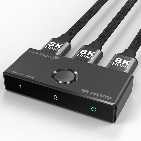 Fosmon 4K HDMI Switch 4K@60Hz, Bi-Directional 1 in 2 Out / 2 in 1 Out HDMI Switcher, High Speed 18Gbps Splitter Selector Compatible with PS5, PS4, Xbox, Roku, Apple TV, Fire Stick in Saudi Arabia