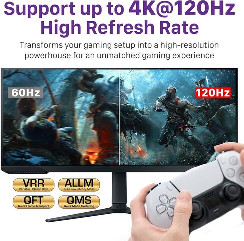Fosmon 4K HDMI Switch 4K@60Hz, Bi-Directional 1 in 2 Out / 2 in 1 Out HDMI Switcher, High Speed 18Gbps Splitter Selector Compatible with PS5, PS4, Xbox, Roku, Apple TV, Fire Stick in Saudi Arabia