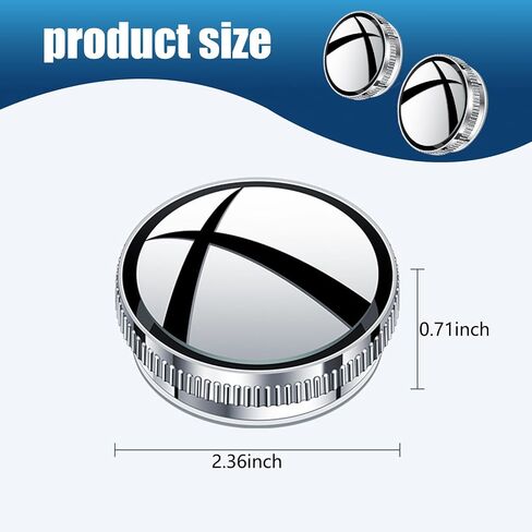 2 PCS Car Side Mirror Blind Spot Mirror, 150° Large Curvature Suction Cup Type 360° Push-adjustable Small Round Mirror, Large Field of View Auxiliary Wde-angle Parts, for Cars (Silver) in Saudi Arabia