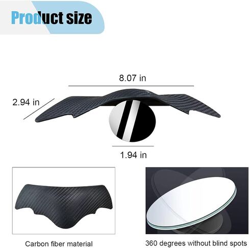 2PCS Car Blind Spot Mirror with Side Mirror Rain Guard, 2-in-1 Wide Angle Convex Reversing Mirrors, HD Glass Rear View Mirrors with Rain Eyebrow, Universal Car Exterior Accessories (White) in Saudi Arabia