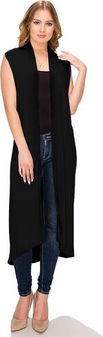 Women's Long Sleeve/Sleeveless Full Length Duster Long Open Cardigan(Sizes: S-5X) in Saudi Arabia