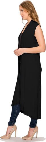 Women's Long Sleeve/Sleeveless Full Length Duster Long Open Cardigan(Sizes: S-5X) in Saudi Arabia