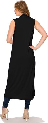 Women's Long Sleeve/Sleeveless Full Length Duster Long Open Cardigan(Sizes: S-5X) in Saudi Arabia