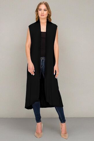 Women's Long Sleeve/Sleeveless Full Length Duster Long Open Cardigan(Sizes: S-5X) in Saudi Arabia